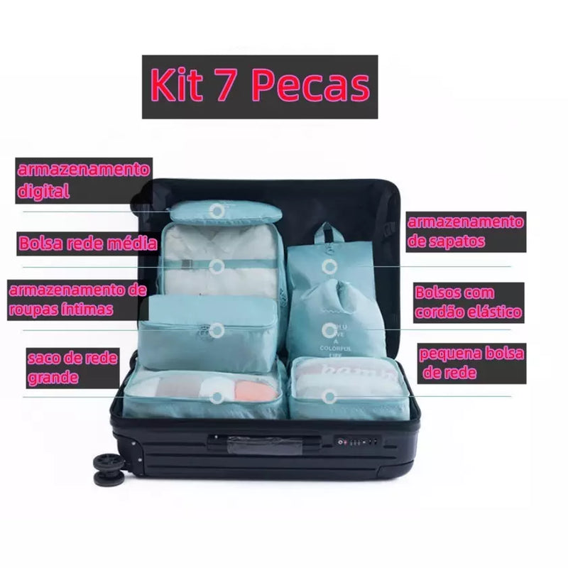 Kit 7 Bolsas Organizadoras à Prova d'água